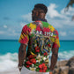 Central African Republic Day Hawaiian Shirt Elephant Colorful Paint Splatter Map Tropical Flowers