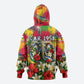 Central African Republic Day Hoodie Elephant Colorful Paint Splatter Map Tropical Flowers