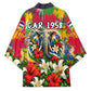 Central African Republic Day Kimono Elephant Colorful Paint Splatter Map Tropical Flowers