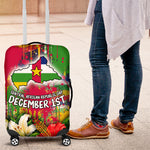 Central African Republic Day Luggage Cover Elephant Colorful Paint Splatter Map Tropical Flowers