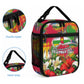 Central African Republic Day Lunch Bag Elephant Colorful Paint Splatter Map Tropical Flowers