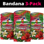 Central African Republic Day Neck Gaiter Elephant Colorful Paint Splatter Map Tropical Flowers