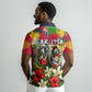 Central African Republic Day Polo Shirt Elephant Colorful Paint Splatter Map Tropical Flowers