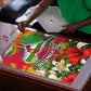 Central African Republic Day Puzzle Elephant Colorful Paint Splatter Map Tropical Flowers