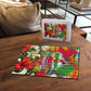 Central African Republic Day Puzzle Elephant Colorful Paint Splatter Map Tropical Flowers