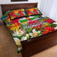 Central African Republic Day Quilt Bed Set Elephant Colorful Paint Splatter Map Tropical Flowers