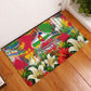 Central African Republic Day Rubber Doormat Elephant Colorful Paint Splatter Map Tropical Flowers