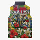Central African Republic Day Sleeveless Puffer Jacket Elephant Colorful Paint Splatter Map Tropical Flowers