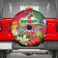 Central African Republic Day Spare Tire Cover Elephant Colorful Paint Splatter Map Tropical Flowers