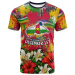 Central African Republic Day T shirt Elephant Colorful Paint Splatter Map Tropical Flowers