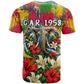 Central African Republic Day T shirt Elephant Colorful Paint Splatter Map Tropical Flowers