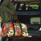 Central African Republic Day Travel Bag Elephant Colorful Paint Splatter Map Tropical Flowers