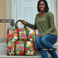 Central African Republic Day Travel Bag Elephant Colorful Paint Splatter Map Tropical Flowers