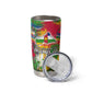 Central African Republic Day Tumbler Cup Elephant Colorful Paint Splatter Map Tropical Flowers