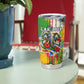 Central African Republic Day Tumbler Cup Elephant Colorful Paint Splatter Map Tropical Flowers