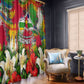 Central African Republic Day Window Curtain Elephant Colorful Paint Splatter Map Tropical Flowers