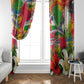 Central African Republic Day Window Curtain Elephant Colorful Paint Splatter Map Tropical Flowers