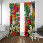 Central African Republic Day Window Curtain Elephant Colorful Paint Splatter Map Tropical Flowers