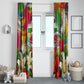 Central African Republic Day Window Curtain Elephant Colorful Paint Splatter Map Tropical Flowers
