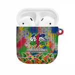 Central African Republic 1958 AirPods Case Leopard Colorful Paint Splatter Patriotic Flag
