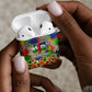 Central African Republic 1958 AirPods Case Leopard Colorful Paint Splatter Patriotic Flag