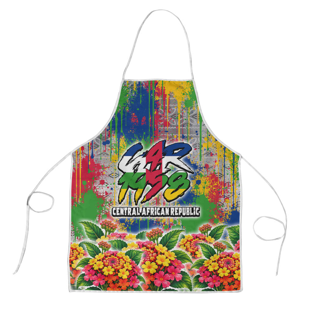 Central African Republic 1958 Apron Leopard Colorful Paint Splatter Patriotic Flag