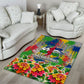 Central African Republic 1958 Area Rug Leopard Colorful Paint Splatter Patriotic Flag