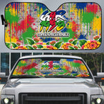 Central African Republic 1958 Auto Sun Shade Leopard Colorful Paint Splatter Patriotic Flag