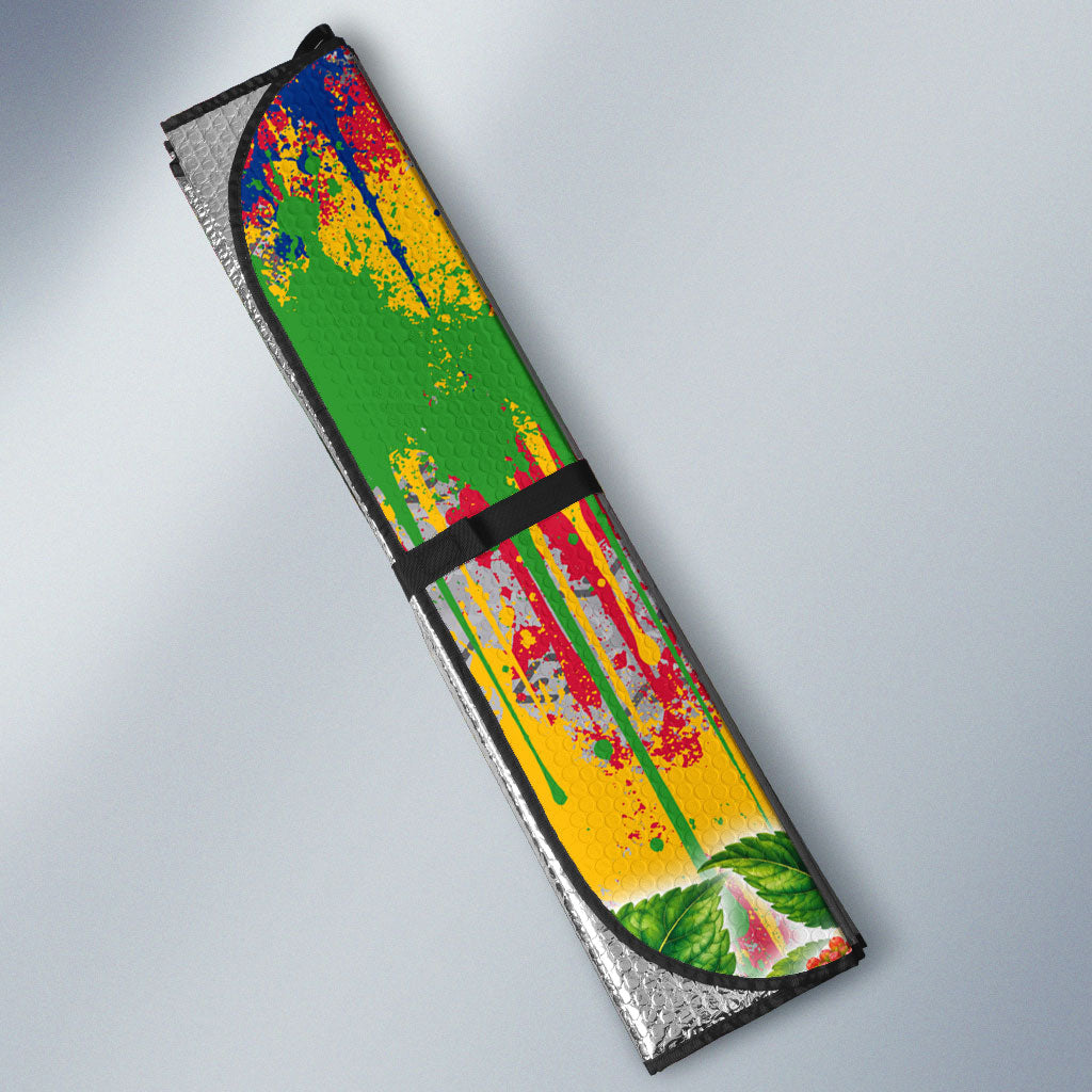 Central African Republic 1958 Auto Sun Shade Leopard Colorful Paint Splatter Patriotic Flag