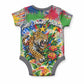 Central African Republic 1958 Baby Onesie Leopard Colorful Paint Splatter Patriotic Flag