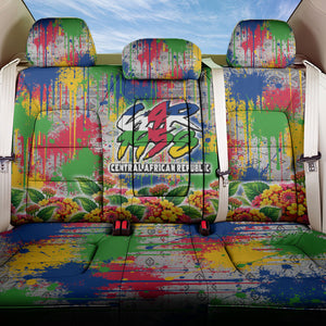 Central African Republic 1958 Back Car Seat Cover Leopard Colorful Paint Splatter Patriotic Flag