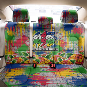 Central African Republic 1958 Back Car Seat Cover Leopard Colorful Paint Splatter Patriotic Flag