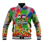 Central African Republic 1958 Baseball Jacket Leopard Colorful Paint Splatter Patriotic Flag