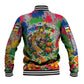 Central African Republic 1958 Baseball Jacket Leopard Colorful Paint Splatter Patriotic Flag
