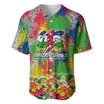 Central African Republic 1958 Baseball Jersey Leopard Colorful Paint Splatter Patriotic Flag