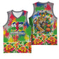 Central African Republic 1958 Basketball Jersey Leopard Colorful Paint Splatter Patriotic Flag