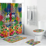 Central African Republic 1958 Bathroom Set Leopard Colorful Paint Splatter Patriotic Flag