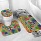 Central African Republic 1958 Bathroom Set Leopard Colorful Paint Splatter Patriotic Flag