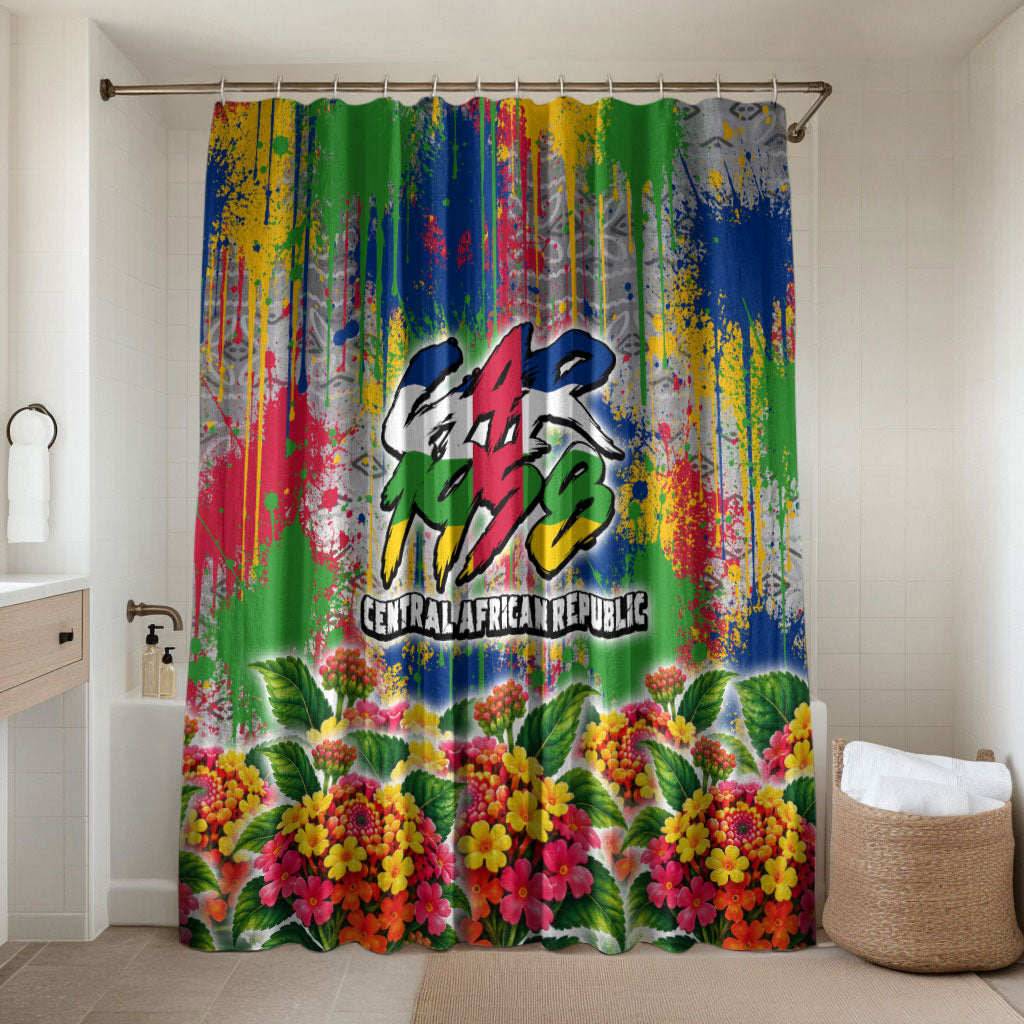 Central African Republic 1958 Bathroom Set Leopard Colorful Paint Splatter Patriotic Flag