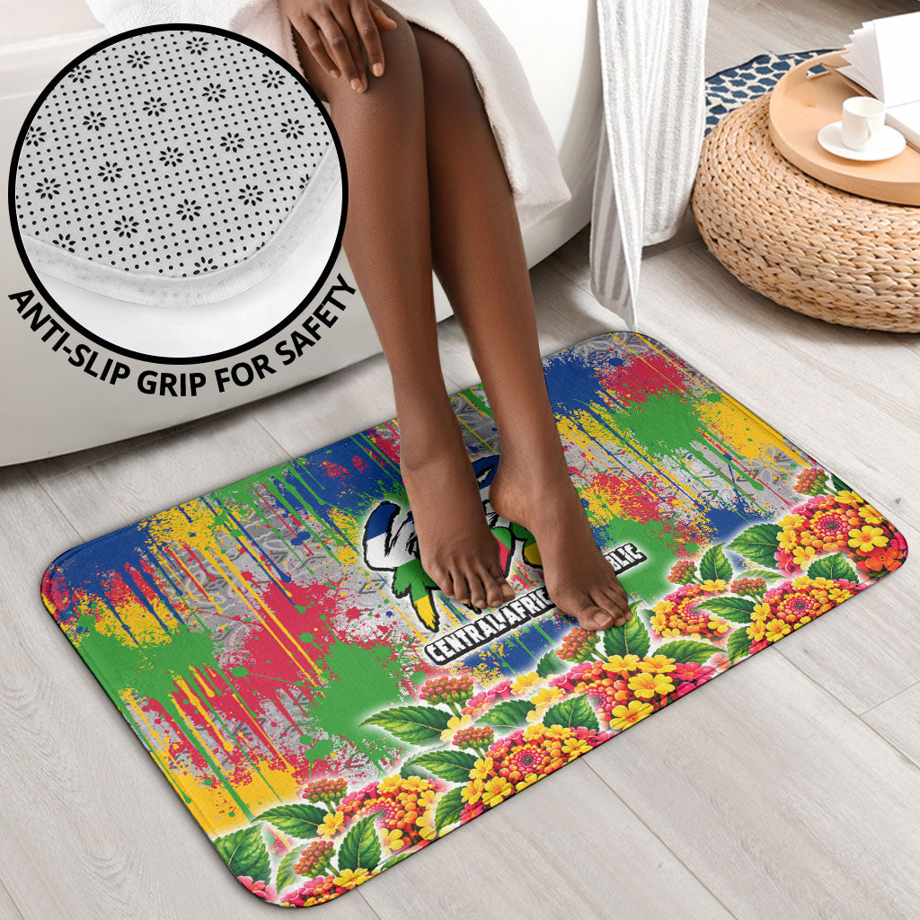 Central African Republic 1958 Bathroom Set Leopard Colorful Paint Splatter Patriotic Flag