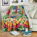 Central African Republic 1958 Blanket Leopard Colorful Paint Splatter Patriotic Flag