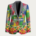 Central African Republic 1958 Blazer Leopard Colorful Paint Splatter Patriotic Flag