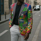 Central African Republic 1958 Blazer Leopard Colorful Paint Splatter Patriotic Flag