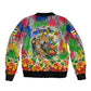 Central African Republic 1958 Bomber Jacket Leopard Colorful Paint Splatter Patriotic Flag