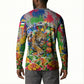 Central African Republic 1958 Button Sweatshirt Leopard Colorful Paint Splatter Patriotic Flag
