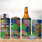 Central African Republic 1958 4 in 1 Can Cooler Tumbler Leopard Colorful Paint Splatter Patriotic Flag