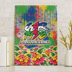 Central African Republic 1958 Canvas Wall Art Leopard Colorful Paint Splatter Patriotic Flag