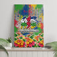 Central African Republic 1958 Canvas Wall Art Leopard Colorful Paint Splatter Patriotic Flag