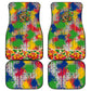 Central African Republic 1958 Car Mats Leopard Colorful Paint Splatter Patriotic Flag
