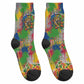 Central African Republic 1958 Crew Socks Leopard Colorful Paint Splatter Patriotic Flag
